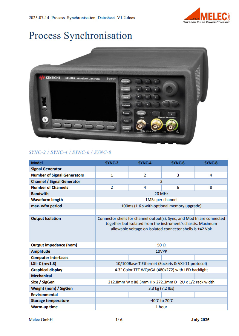 Process Synchonisation Datasheet